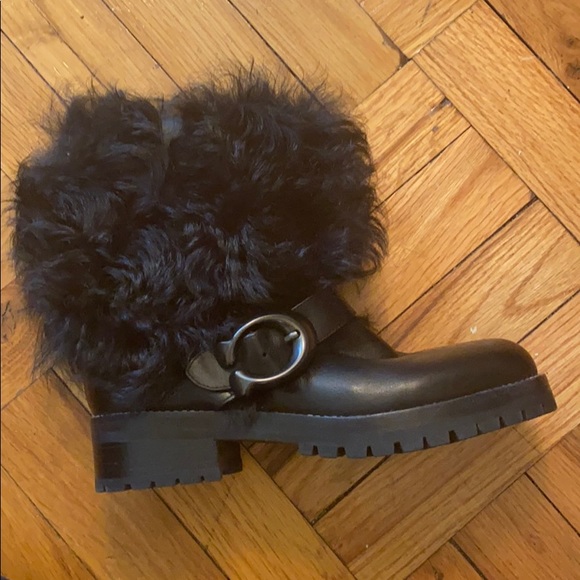 NWT Coach Leighton Moto Boot - Shearling - Picture 3 of 4
